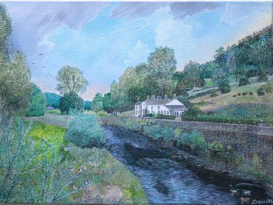 English Cottage Painting | Whalley, Lancashire, England